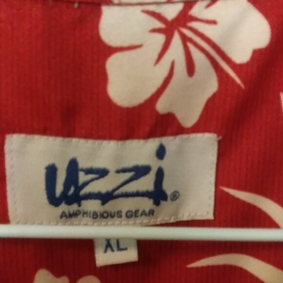 Uzzi Amphibious Gear Men's Hawaiian Shirt  | Surfer shirt | Size XL | Red White - Picture 14 of 14